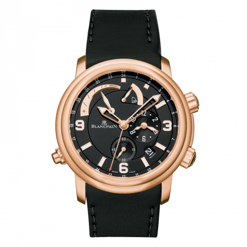 Blancpain Leman Reveil GMT Red Gold / Black / Rubber 2841-36B30-64B Blancpain Leman Reveil GMT Red Gold / Black / Rubber 2841-36B30-64B