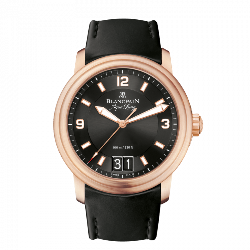 Blancpain Leman Grande Date Aqua Lung Red Gold / Black / Rubber 2850B-3630A-64B