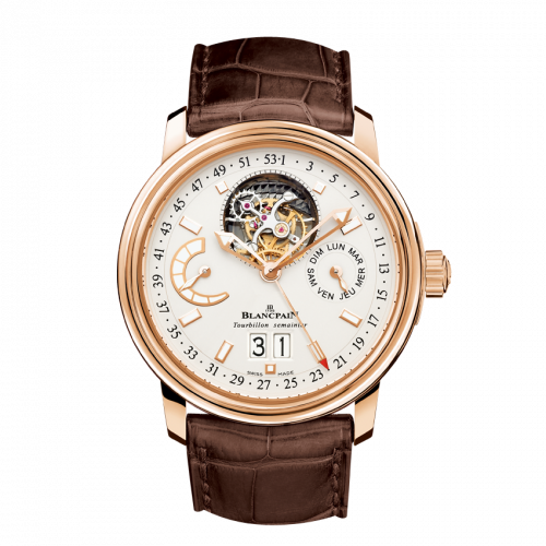 Blancpain Leman Tourbillon Semainier Grande Date Red Gold / Opaline / Alligator 2925-3642-53B Blancpain Leman Tourbillon Semainier Grande Date Red Gold / Opaline / Alligator 2925-3642-53B