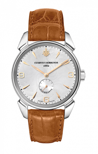 Cuervo y Sobrinos Historiador Flameante Stainless Steel / Silver / Alligator 3130.1FA