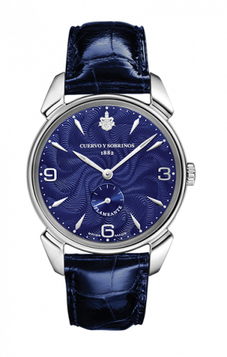 Cuervo y Sobrinos Historiador Flameante Stainless Steel / Silver / Alligator 3130.1FB