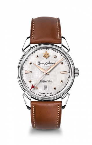 Cuervo y Sobrinos Historiador Tradicin Stainless Steel / Silver / Alligator 3195.1TR.S Cuervo y Sobrinos Historiador Tradicin Stainless Steel / Silver / Alligator 3195.1TR.S