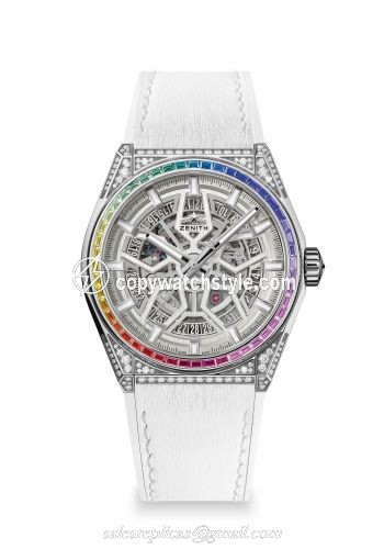 Zenith Defy Classic Titanium / Rainbow / Skeleton / Alligator 32.9002.670/71.R583