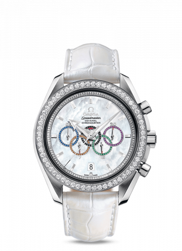 Omega Speedmaster Co-Axial White Gold / MOP / Diamond / Olympic Collection 321.58.44.52.55.001 Omega Speedmaster Co-Axial White Gold / MOP / Diamond / Olympic Collection 321.58.44.52.55.001