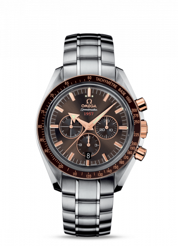 Omega Speedmaster Broad Arrow 1957 Stainless Steel / Red Gold / Brown / Bracelet 321.90.42.50.13.002 Omega Speedmaster Broad Arrow 1957 Stainless Steel / Red Gold / Brown / Bracelet 321.90.42.50.13.002