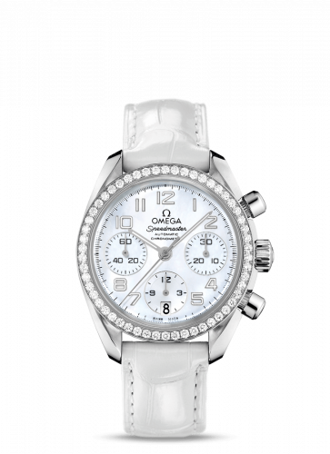 Omega Speedmaster Date 38 Stainless Steel / Diamond / MOP 324.18.38.40.05.001 Omega Speedmaster Date 38 Stainless Steel / Diamond / MOP 324.18.38.40.05.001