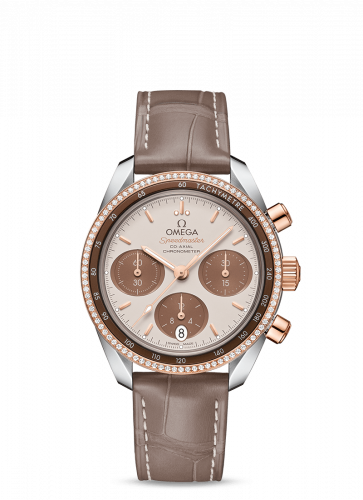 Omega Speedmaster Co-Axial 38 Stainless Steel / Sedna Gold / Diamond / Cappuccino 324.28.38.50.02.002 Omega Speedmaster Co-Axial 38 Stainless Steel / Sedna Gold / Diamond / Cappuccino 324.28.38.50.02.002