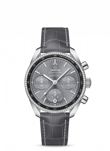 Omega Speedmaster Co-Axial 38 Stainless Steel / Diamond / Grey / Strap 324.38.38.50.06.001 Omega Speedmaster Co-Axial 38 Stainless Steel / Diamond / Grey / Strap 324.38.38.50.06.001