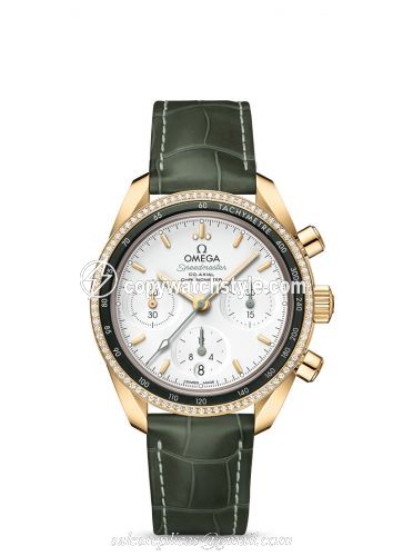 Omega Speedmaster Co-Axial 38 Yellow Gold / Diamond / Silver / Strap 324.68.38.50.02.004 Omega Speedmaster Co-Axial 38 Yellow Gold / Diamond / Silver / Strap 324.68.38.50.02.004