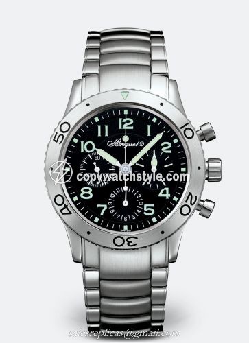 Breguet Type XX Stainless Steel / Black / Bracelet 3800ST/92/SW9 Breguet Type XX Stainless Steel / Black / Bracelet 3800ST/92/SW9