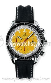 Omega Speedmaster Reduced Stainless Steel / Yellow / Strap / Schumacher 3810.12.06 Omega Speedmaster Reduced Stainless Steel / Yellow / Strap / Schumacher 3810.12.06