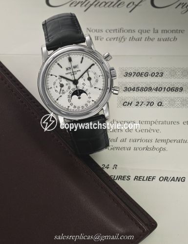 Patek Philippe Perpetual Calendar Chronograph 3970 White Gold / Silver 3970EG-023 Patek Philippe Perpetual Calendar Chronograph 3970 White Gold / Silver 3970EG-023