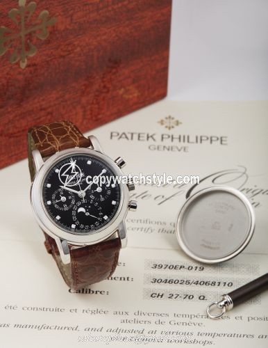 Patek Philippe Perpetual Calendar Chronograph 3970 Platinum / Black Diamond 3970EP-019 Patek Philippe Perpetual Calendar Chronograph 3970 Platinum / Black Diamond 3970EP-019