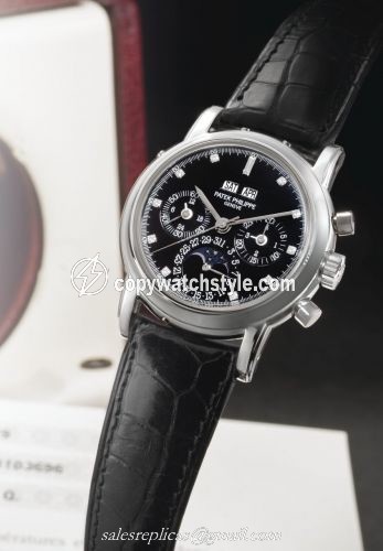 Patek Philippe Perpetual Calendar Chronograph 3970 Platinum / Black Diamond 3970EP-029 Patek Philippe Perpetual Calendar Chronograph 3970 Platinum / Black Diamond 3970EP-029