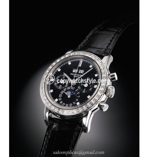 Patek Philippe Perpetual Calendar Chronograph 3990 Platinum / Black Diamond 3990P-029 Patek Philippe Perpetual Calendar Chronograph 3990 Platinum / Black Diamond 3990P-029