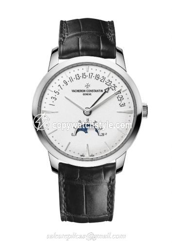 Vacheron Constantin Patrimony Moon Phase and Retrograde Date White Gold / Silver 4010U/000G-B330
