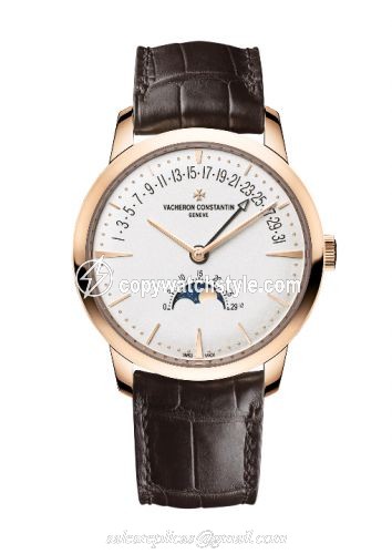 Vacheron Constantin Patrimony Moon Phase and Retrograde Date Pink Gold / Silver 4010U/000R-B329