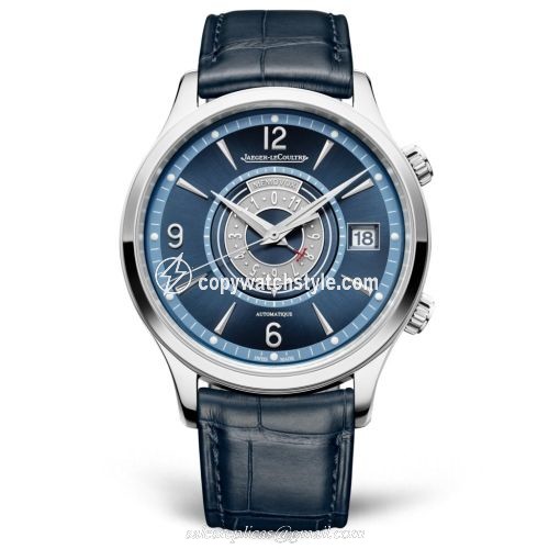 Jaeger-LeCoultre Master Control Memovox Timer Stainless Steel / Blue / Alligator 410848J Jaeger-LeCoultre Master Control Memovox Timer Stainless Steel / Blue / Alligator 410848J