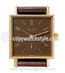 Nomos Glashutte Tetra 27 Gold mocca 412 Nomos Glashutte Tetra 27 Gold mocca 412