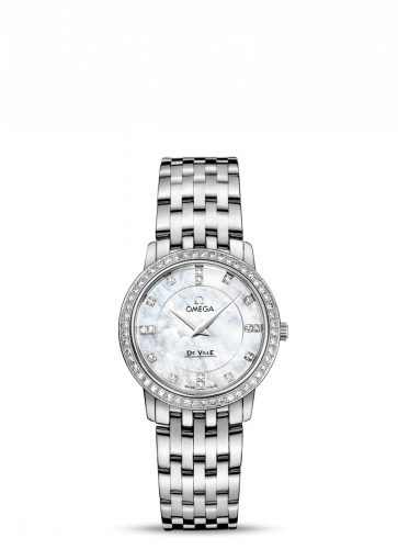 Omega De Ville Prestige Quartz 27.4 Stainless Steel / MOP / Bracelet / Diamond 413.15.27.60.55.001