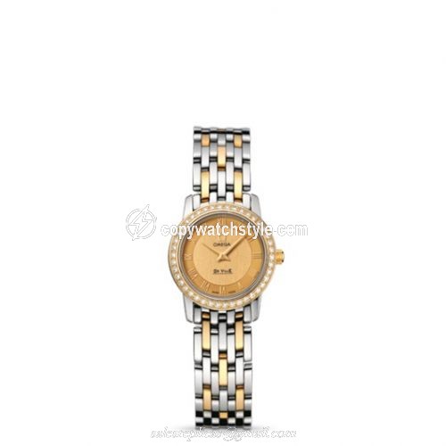 Omega De Ville Prestige Quartz 22 Stainless Steel / Yellow Gold / Diamond / Champagne / Bracelet 413.25.22.60.08.001 Omega De Ville Prestige Quartz 22 Stainless Steel / Yellow Gold / Diamond / Champagne / Bracelet 413.25.22.60.08.001