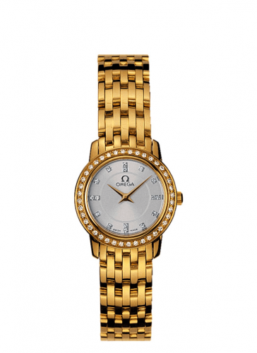 Omega De Ville Prestige Quartz 22 Yellow Gold / Diamond / Silver / Bracelet 4175.35.00 Omega De Ville Prestige Quartz 22 Yellow Gold / Diamond / Silver / Bracelet 4175.35.00