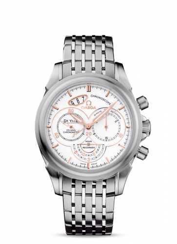 Omega De Ville Co-Axial 41 Chronoscope Stainless Steel / White / Bracelet / St. Moritz 422.10.41.50.04.001