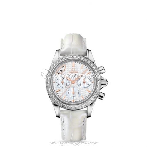 Omega De Ville Co-Axial 35 Chronograph Stainless Steel / Diamond / White / Strap 422.18.35.50.05.001 Omega De Ville Co-Axial 35 Chronograph Stainless Steel / Diamond / White / Strap 422.18.35.50.05.001