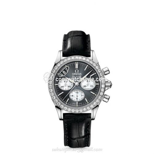 Omega De Ville Co-Axial 35 Chronograph Stainless Steel Diamond / Grey / Strap 422.18.35.50.06.001 Omega De Ville Co-Axial 35 Chronograph Stainless Steel Diamond / Grey / Strap 422.18.35.50.06.001