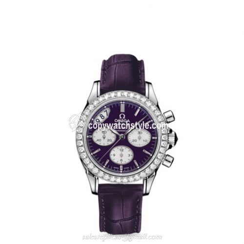 Omega De Ville Co-Axial 35 Chronograph Stainless Steel Diamond / Purple / Strap 422.18.35.50.10.001 Omega De Ville Co-Axial 35 Chronograph Stainless Steel Diamond / Purple / Strap 422.18.35.50.10.001