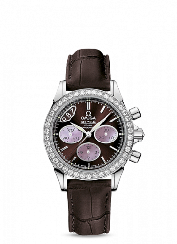 Omega De Ville Co-Axial 35 Chronograph Stainless Steel Diamond / Brown / Strap 422.18.35.50.13.001