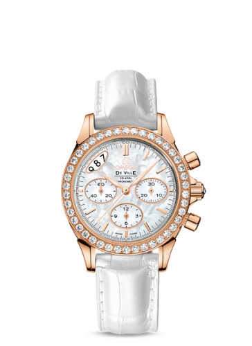 Omega De Ville Co-Axial 35 Chronograph Red Gold Diamond / MOP 422.58.35.50.05.002