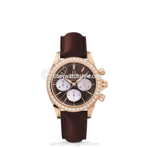 Omega De Ville Co-Axial 35 Chronograph Red Gold Diamond / Brown 422.58.35.50.13.001 Omega De Ville Co-Axial 35 Chronograph Red Gold Diamond / Brown 422.58.35.50.13.001