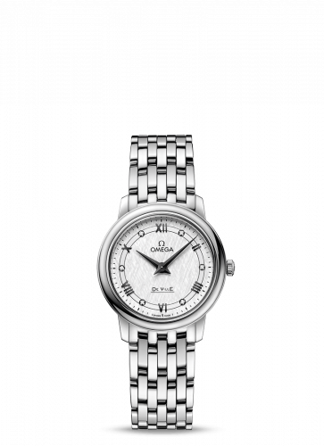 Omega De Ville Prestige Quartz 27.4 Stainless Steel / Vintage Silver Silk / Bracelet 424.10.27.60.52.002