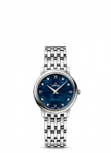 Omega De Ville Prestige Quartz 27.4 Stainless Steel / Blue / Bracelet / Orbis 424.10.27.60.53.003