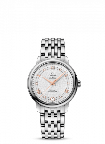Omega De Ville Prestige Co-Axial 32.7 Stainless Steel / Vintage Silk Silver / Bracelet 424.10.33.20.52.001 Omega De Ville Prestige Co-Axial 32.7 Stainless Steel / Vintage Silk Silver / Bracelet 424.10.33.20.52.001