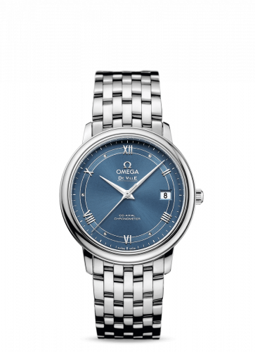 Omega De Ville Prestige Co-Axial 36.8 Stainless Steel / Vintage Blue / Bracelet 424.10.37.20.03.002