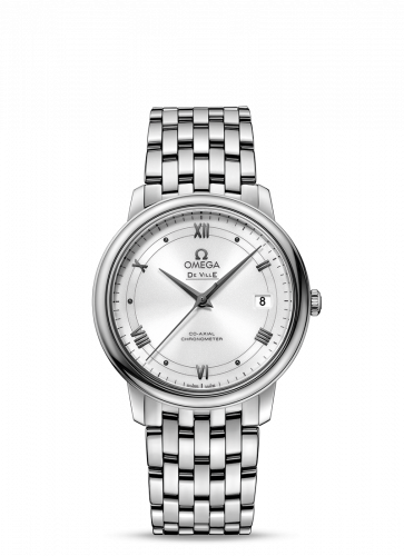 Omega De Ville Prestige Co-Axial 36.8 Stainless Steel / Vintage Silver / Bracelet 424.10.37.20.04.001 Omega De Ville Prestige Co-Axial 36.8 Stainless Steel / Vintage Silver / Bracelet 424.10.37.20.04.001