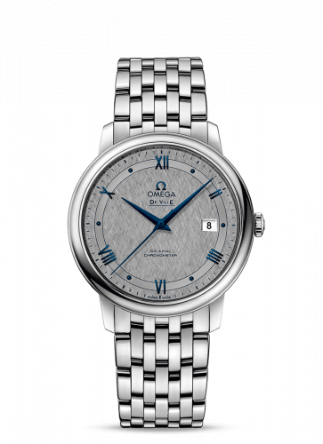 Omega De Ville Prestige Co-Axial 39.5 Stainless Steel / Vintage Grey Silk / Bracelet 424.10.40.20.06.002