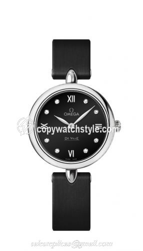 Omega De Ville Prestige Dewdrop Quartz 27.4 Stainless Steel / Black 424.12.27.60.51.001