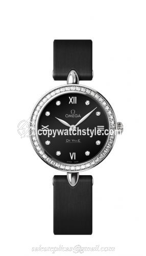 Omega De Ville Prestige Dewdrop Quartz 27.4 Stainless Steel / Black / Diamond 424.17.27.60.51.001 Omega De Ville Prestige Dewdrop Quartz 27.4 Stainless Steel / Black / Diamond 424.17.27.60.51.001