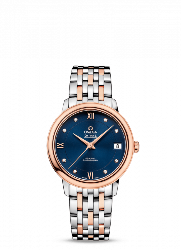 Omega De Ville Prestige Co-Axial 32.7 Stainless Steel / Red Gold / Blue / Bracelet 424.20.33.20.53.001 Omega De Ville Prestige Co-Axial 32.7 Stainless Steel / Red Gold / Blue / Bracelet 424.20.33.20.53.001