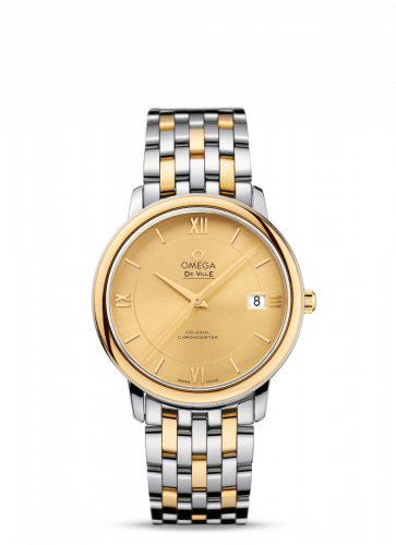 Omega De Ville Prestige Co-Axial 36.8 Stainless Steel / Yellow Gold / Champagne / Bracelet 424.20.37.20.08.001