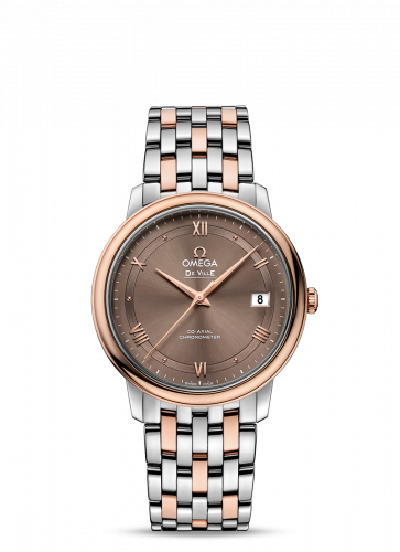 Omega De Ville Prestige Co-Axial 36.8 Stainless Steel / Red Gold / Vintage Brown / Bracelet 424.20.37.20.13.001 Omega De Ville Prestige Co-Axial 36.8 Stainless Steel / Red Gold / Vintage Brown / Bracelet 424.20.37.20.13.001