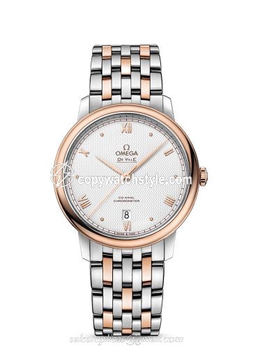 Omega De Ville Prestige Co-Axial 39.5 Stainless Steel / Red Gold / Vintage Silver / Bracelet 424.20.40.20.02.004 Omega De Ville Prestige Co-Axial 39.5 Stainless Steel / Red Gold / Vintage Silver / Bracelet 424.20.40.20.02.004