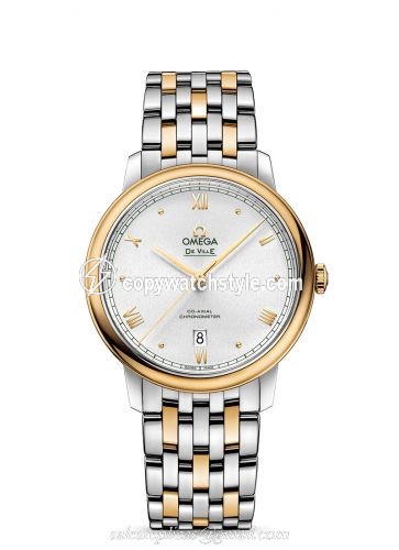 Omega De Ville Prestige Co-Axial 39.5 Stainless Steel / Yellow Gold / Silver Sunburst / Bracelet 424.20.40.20.02.006 Omega De Ville Prestige Co-Axial 39.5 Stainless Steel / Yellow Gold / Silver Sunburst / Bracelet 424.20.40.20.02.006