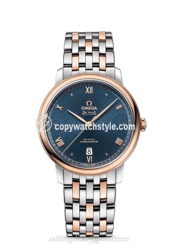 Omega De Ville Prestige Co-Axial 39.5 Stainless Steel / Red Gold / Blue Sunburst / Bracelet 424.20.40.20.03.001 Omega De Ville Prestige Co-Axial 39.5 Stainless Steel / Red Gold / Blue Sunburst / Bracelet 424.20.40.20.03.001