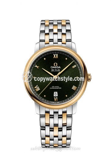Omega De Ville Prestige Co-Axial 39.5 Stainless Steel / Yellow Gold / Green Sunburst / Bracelet 424.20.40.20.10.001 Omega De Ville Prestige Co-Axial 39.5 Stainless Steel / Yellow Gold / Green Sunburst / Bracelet 424.20.40.20.10.001