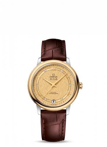 Omega De Ville Prestige Co-Axial 32.7 Stainless Steel / Yellow Gold / Vintage Champagne Silk 424.23.33.20.58.001 Omega De Ville Prestige Co-Axial 32.7 Stainless Steel / Yellow Gold / Vintage Champagne Silk 424.23.33.20.58.001
