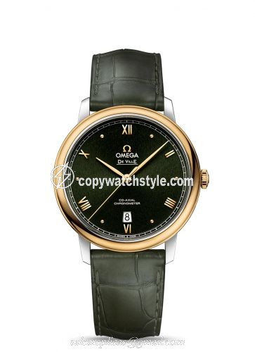 Omega De Ville Prestige Co-Axial 39.5 Stainless Steel / Yellow Gold / Green Sunburst 424.23.40.20.10.001